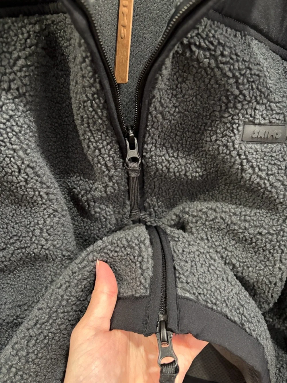 SKIMS NWT Teddy Boxy Zip Up Jacket Ash size XXSmall - Picture 10 of 10